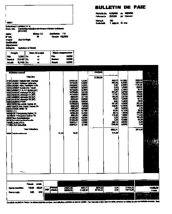 bulletin de salaire 1980