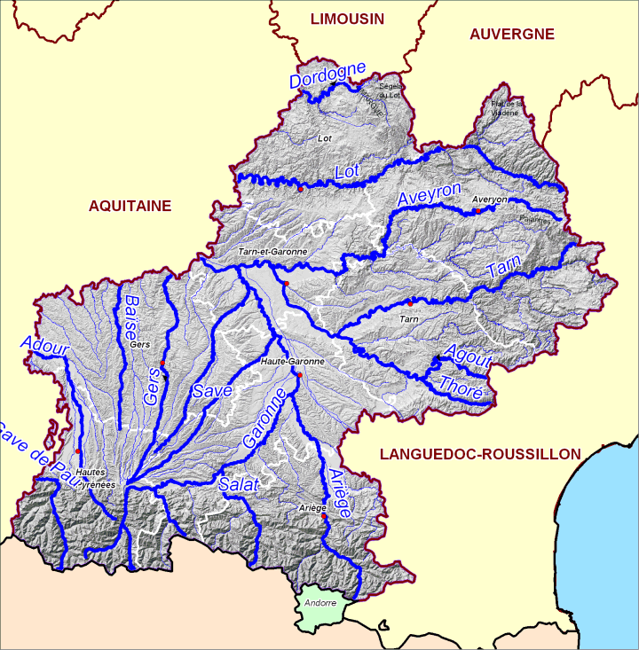 carte rivière ariège