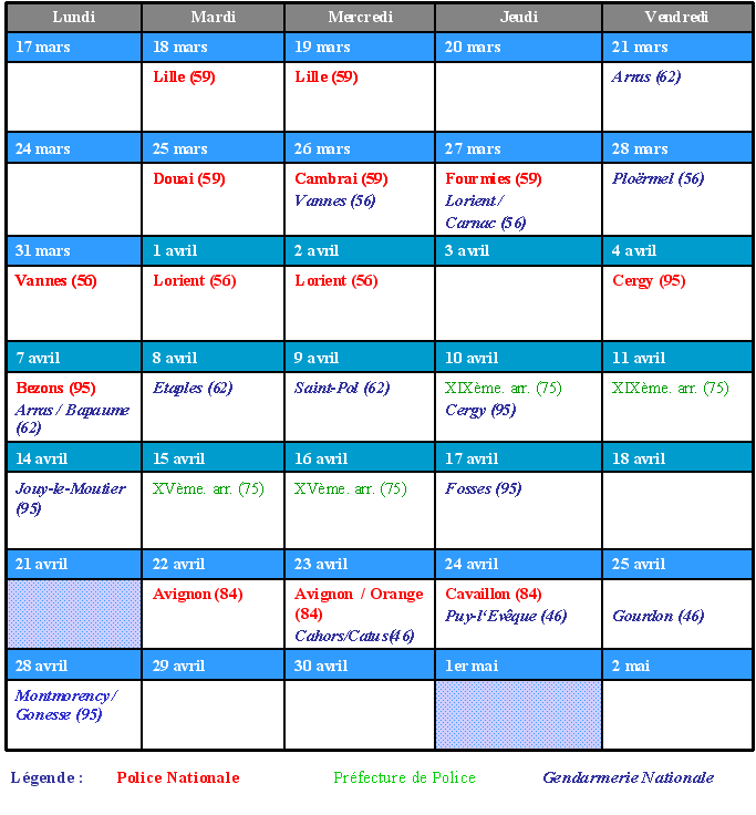 exemple planning police municipale