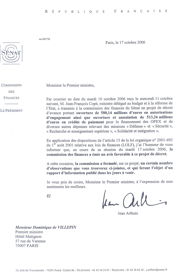 modele de lettre au ministre des finances